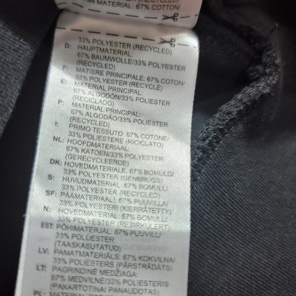 Adidas Women's Black Cotton Blend Cropped Sweatshirt Size Medium Stripes Pockets - Picture 7 of 9